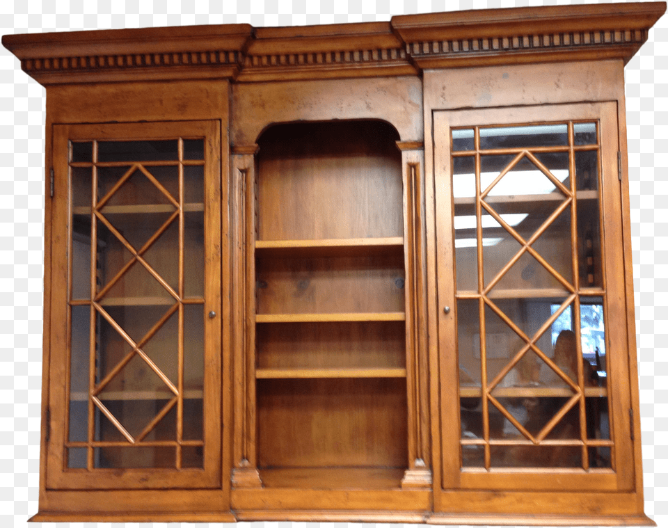 Wood And Glass Hanging Cabinet Bookcase Png