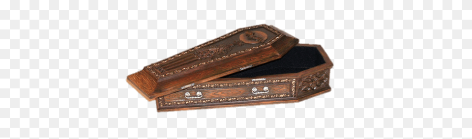 Wood Coffin With Opened Lid, Treasure, Mailbox, Box, Pencil Box Png Image