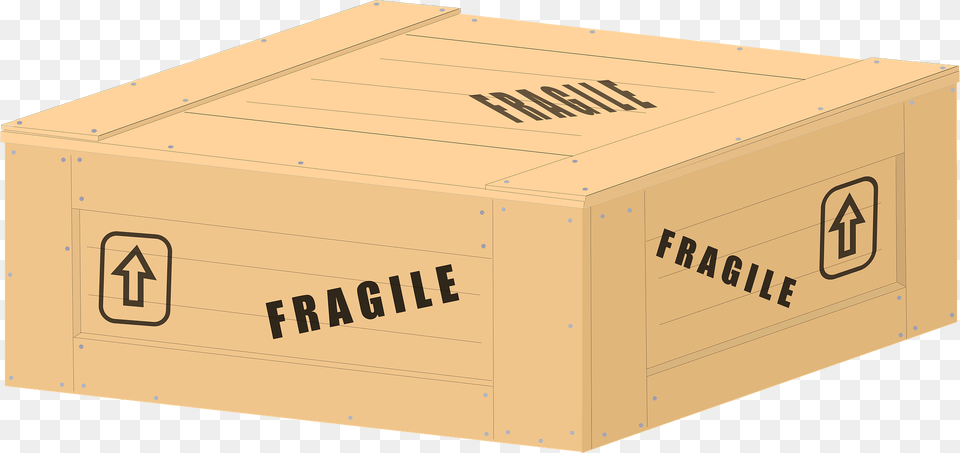 Wood Crate With Fragile Clipart, Box, Cardboard, Carton, Package Free Png