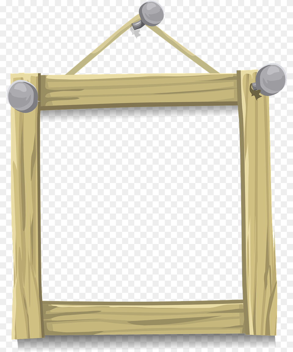 Wood Frame With Nails, Mirror, Blackboard Free Png