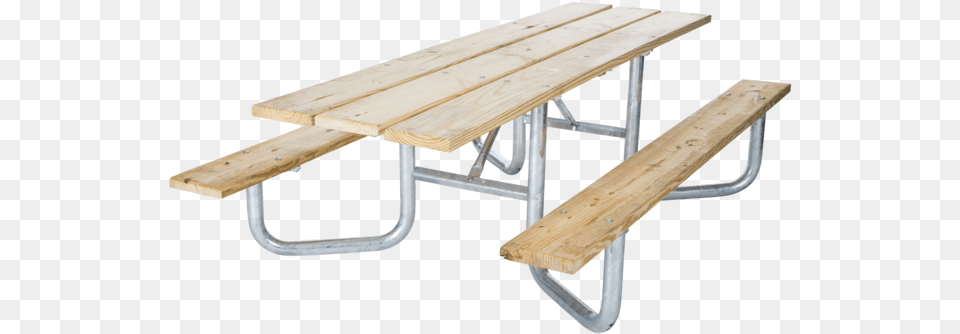 Wood Picnic Tables 2 Pipe Frame, Bench, Furniture, Table Free Transparent Png