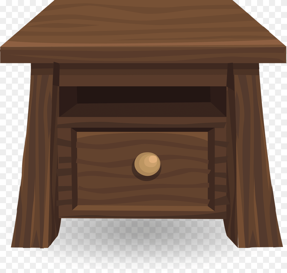 Wood Side Table Clipart, Coffee Table, Drawer, Furniture Png Image