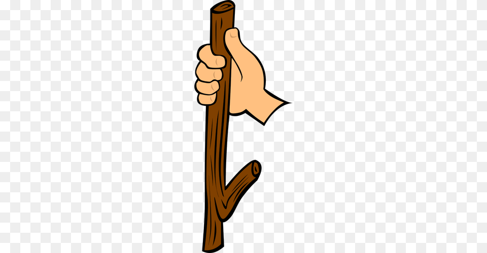 Wood Stick In Hand Vector Clip Art, Person Free Png Download