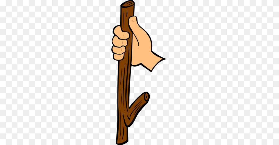 Wood Stick In Hand Vector Clip Art, Person Png Image