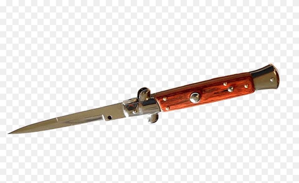 Wood Stiletto Automatic Switchblade Knife, Blade, Dagger, Weapon Free Png Download