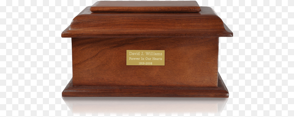 Wood Urn With Brass Plaque Box, Hardwood, Jar, Pottery, Stained Wood Free Png Download