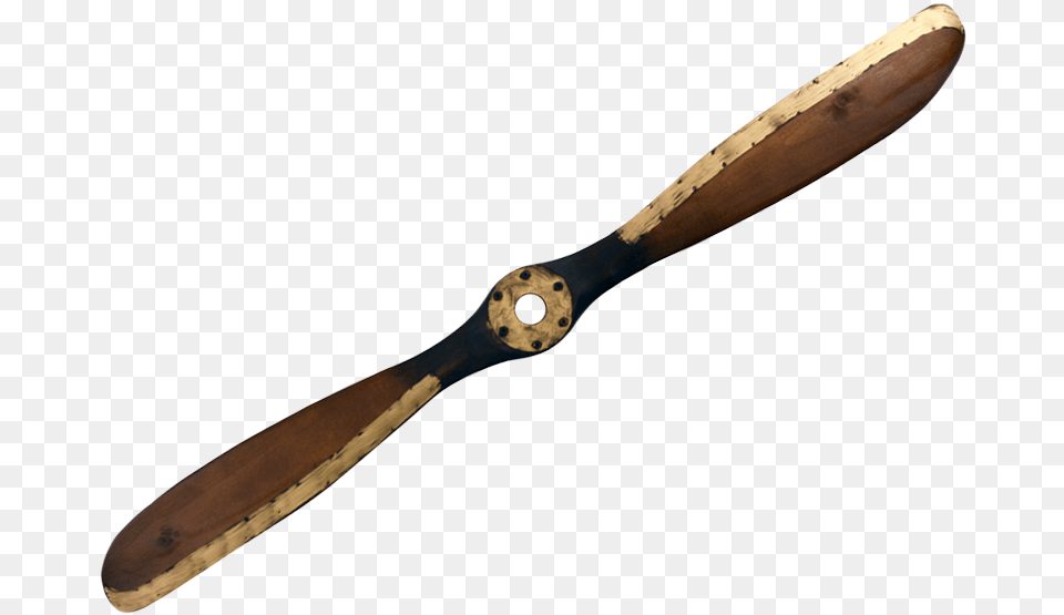 Wooden Airplane Propeller With Metal Propeller, Machine, Blade, Dagger, Knife Free Transparent Png