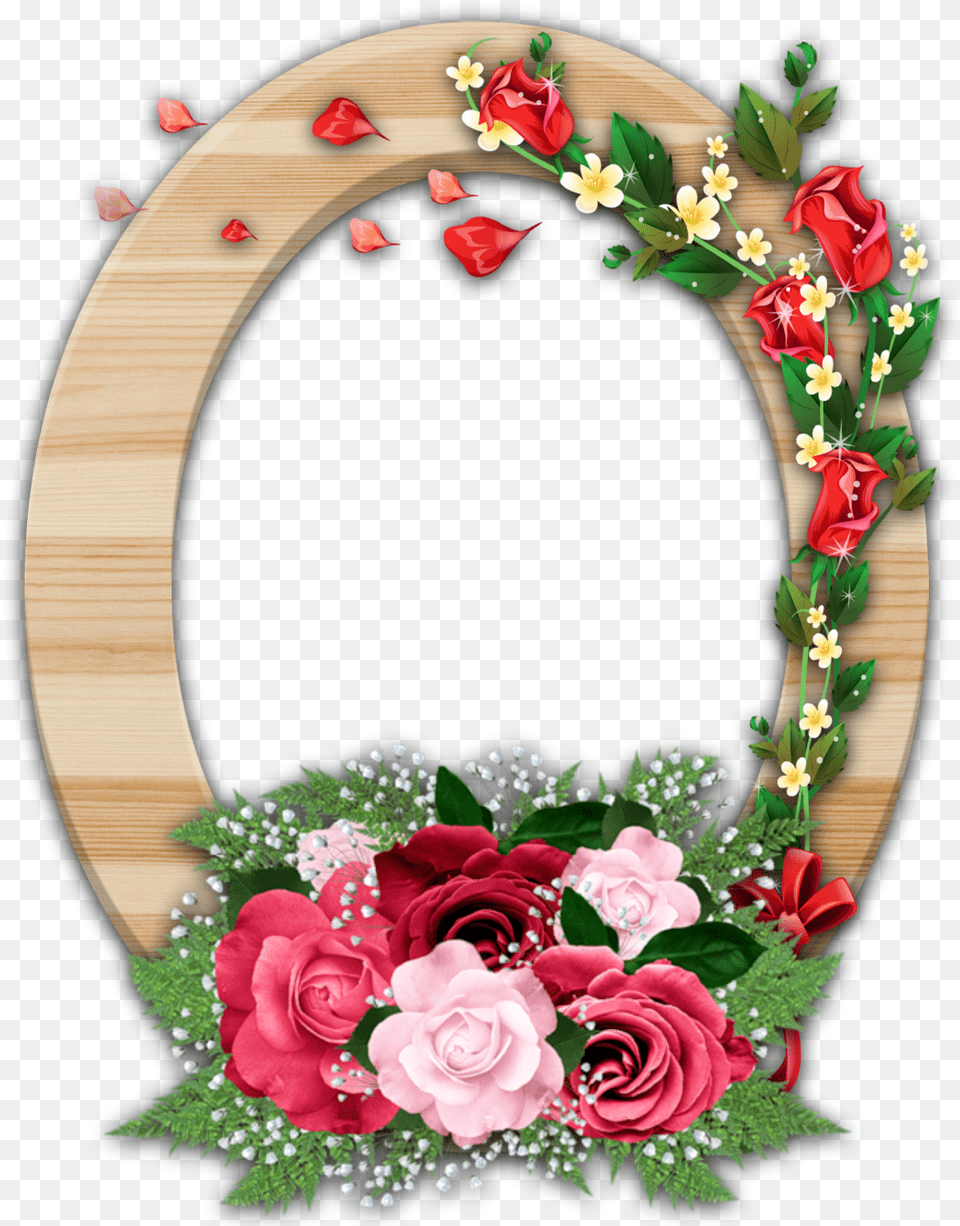 Wooden And Flower Frame Border By Gautam By Gautamdas1992 Flower Border Frames, Flower Arrangement, Plant, Rose, Flower Bouquet Free Png
