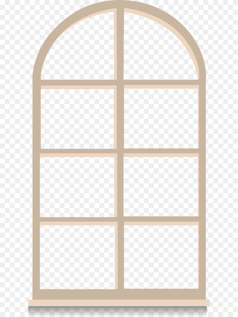 Wooden Arched Window, Cross, Symbol Png Image