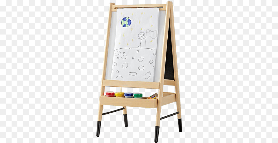 Wooden Art Easel Folding Chair, White Board, Canvas Png Image