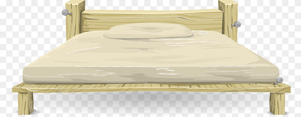 Wooden Bed Clipart, Furniture, Mattress Png Image