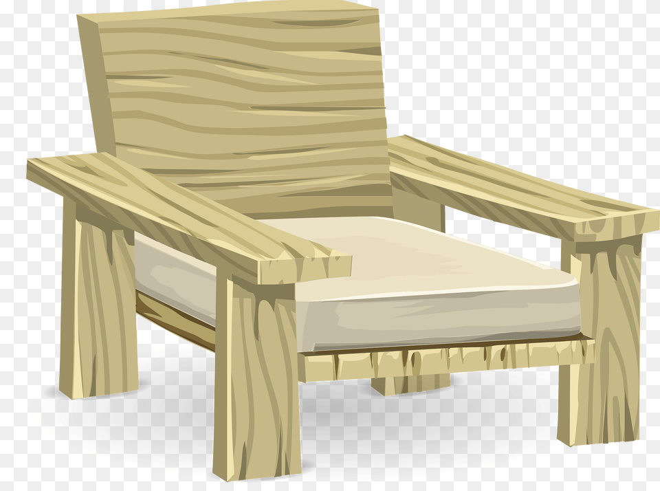 Wooden Beige Armchair Clipart, Chair, Furniture Free Transparent Png