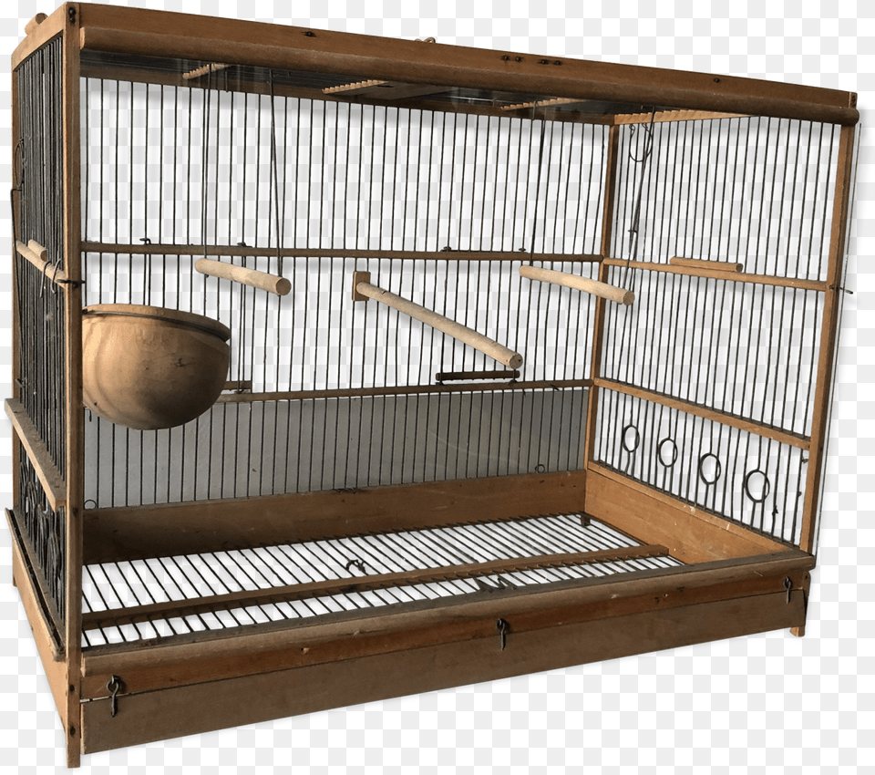 Wooden Bird Cage Old And Glasssrc Https Cage En Bois Oiseau Png Image