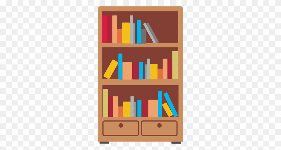 Wooden Bookshelf Icon, Furniture, Bookcase Png Image
