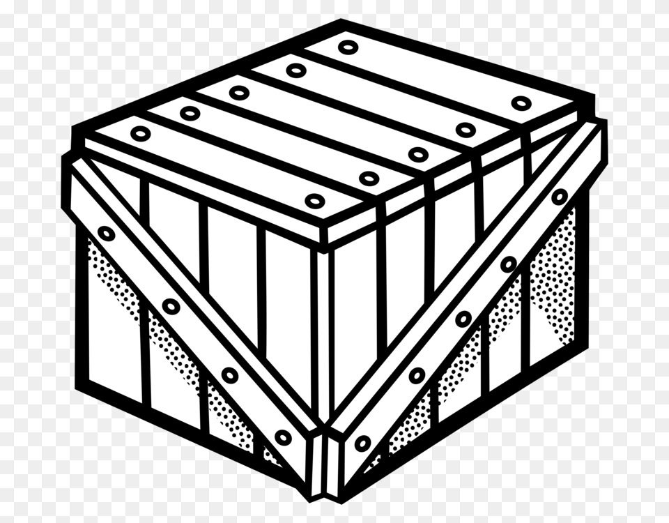 Wooden Box Crate Drawing Line Art, Treasure Free Png Download