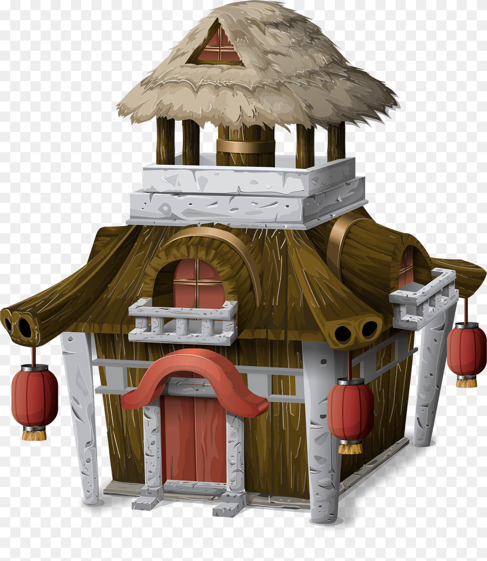 Wooden Brown Red Oriental House Clipart, Architecture, Building, Countryside, Hut Free Png