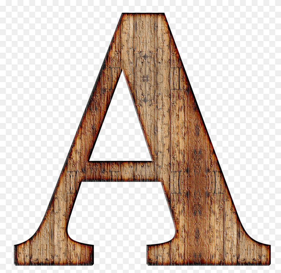 Wooden Capital Letter A, Triangle, Wood, Plywood, Text Free Png