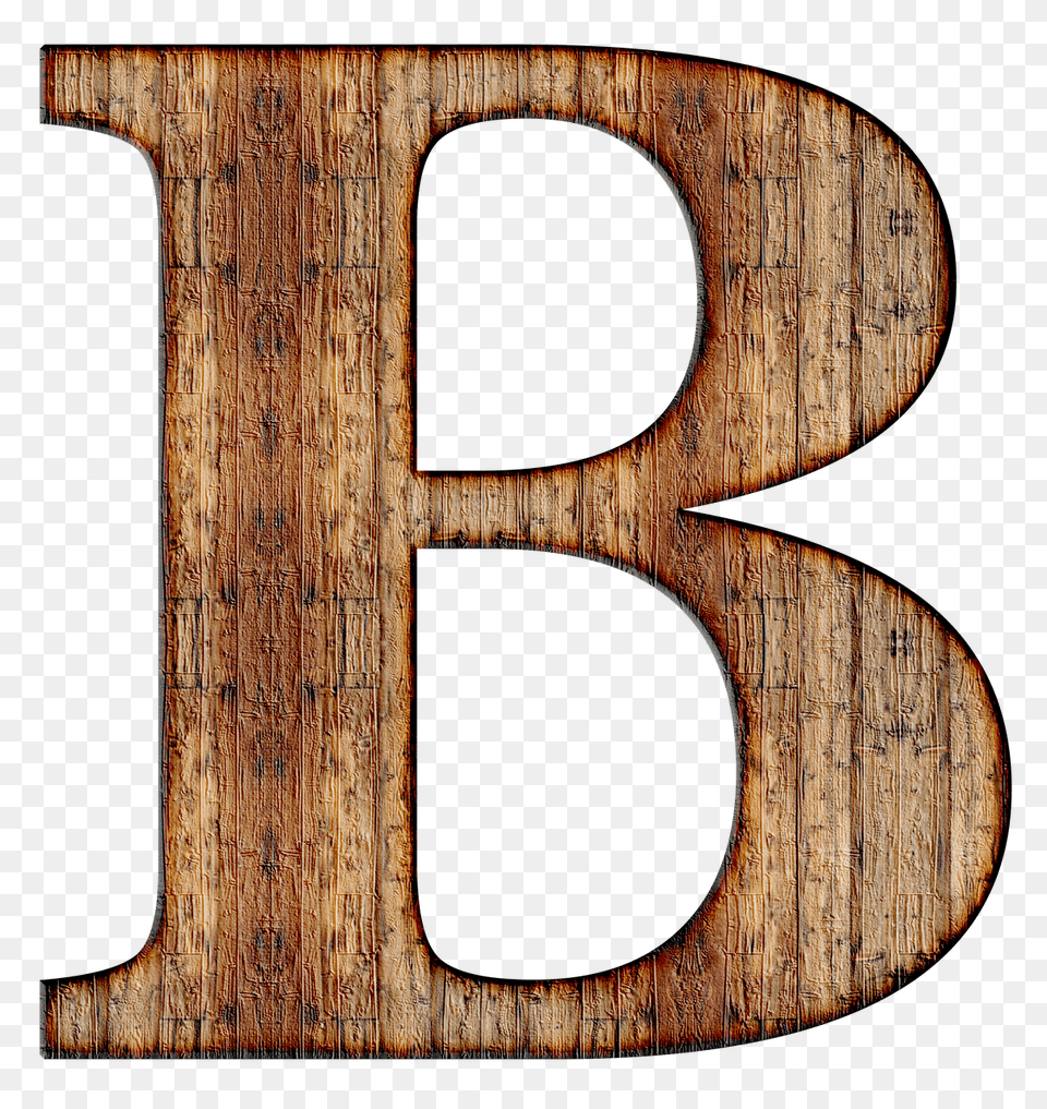 Wooden Capital Letter B, Wood, Text, Symbol, Number Png