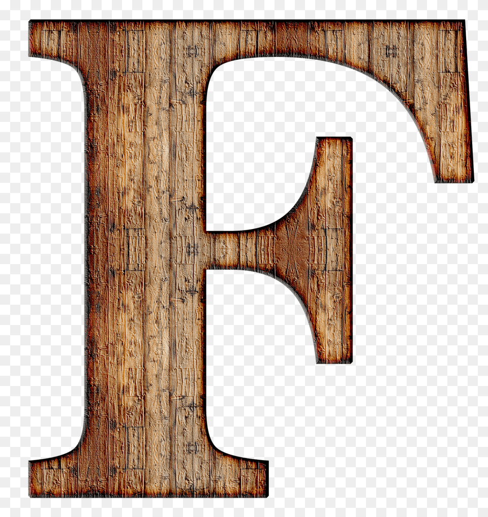 Wooden Capital Letter F, Symbol, Wood, Number, Text Free Png