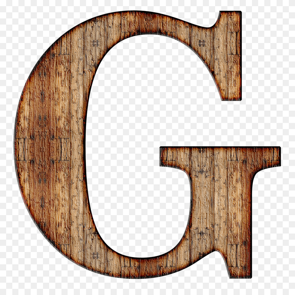 Wooden Capital Letter G, Wood, Text Png Image