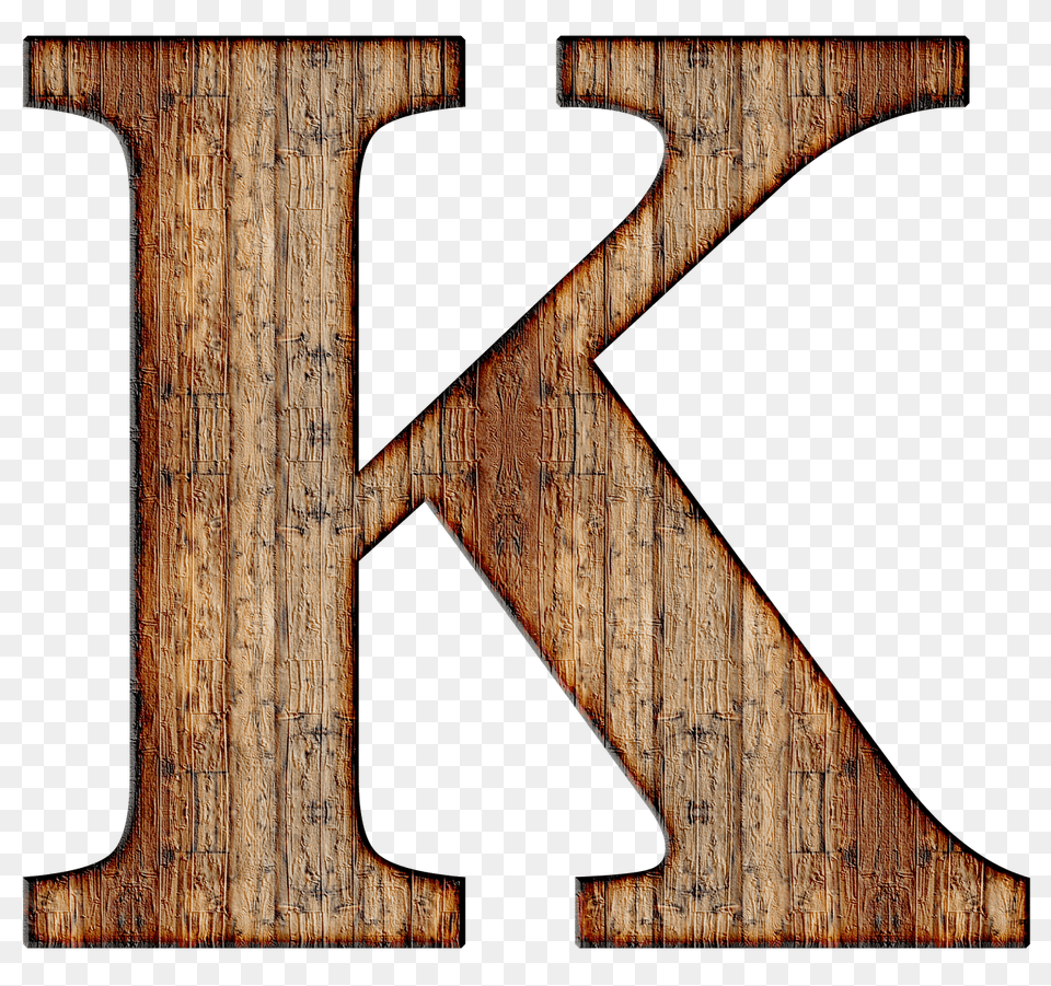 Wooden Capital Letter K, Emblem, Symbol, Wood, Plywood Png Image