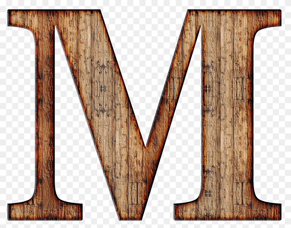 Wooden Capital Letter M, Plywood, Wood, Hardwood, Text Free Png Download