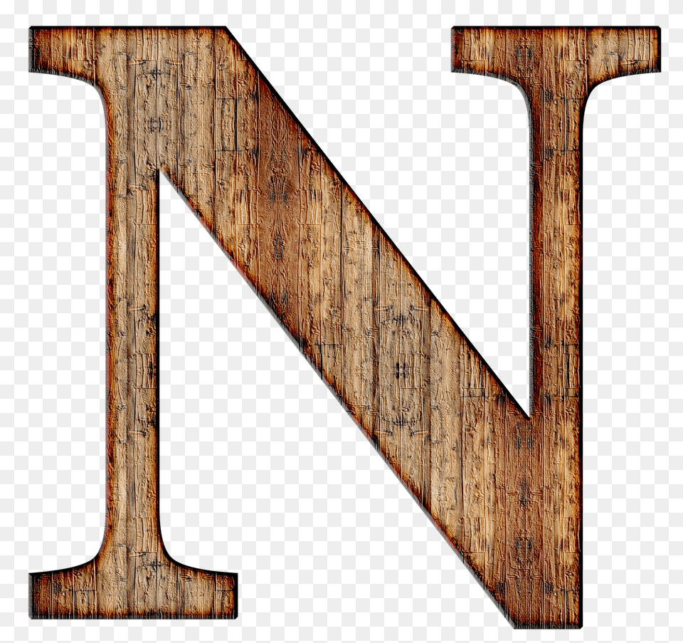 Wooden Capital Letter N, Wood, Text, Number, Symbol Free Transparent Png