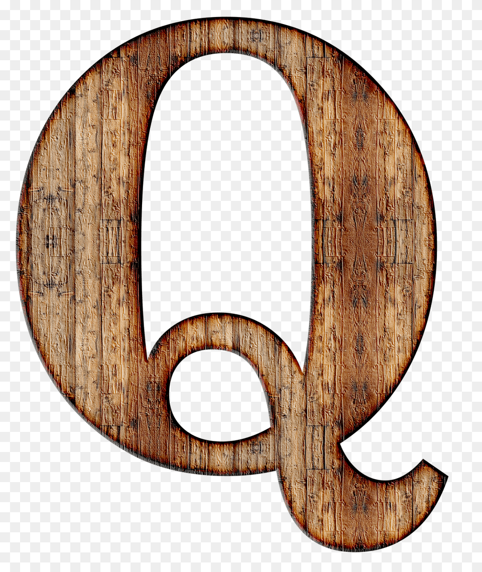 Wooden Capital Letter Q, Symbol, Text, Wood, Emblem Free Png Download