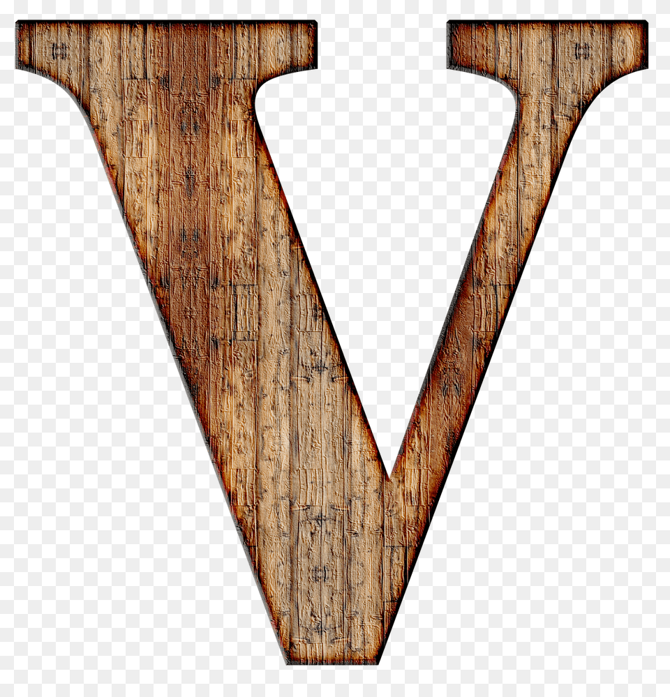 Wooden Capital Letter V Transparent, Triangle, Wood, Axe, Device Png Image