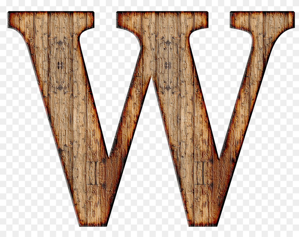Wooden Capital Letter W, Plywood, Wood, Hardwood, Axe Free Png Download