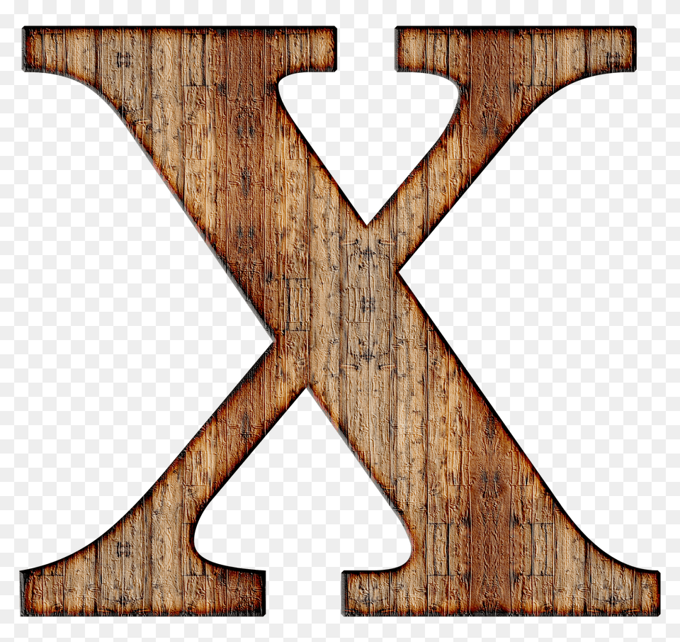 Wooden Capital Letter X, Emblem, Symbol, Wood, Plywood Png Image