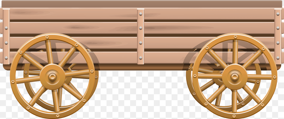 Wooden Cart Clip Art Wooden Wagon, Machine, Vehicle, Transportation, Spoke Free Transparent Png