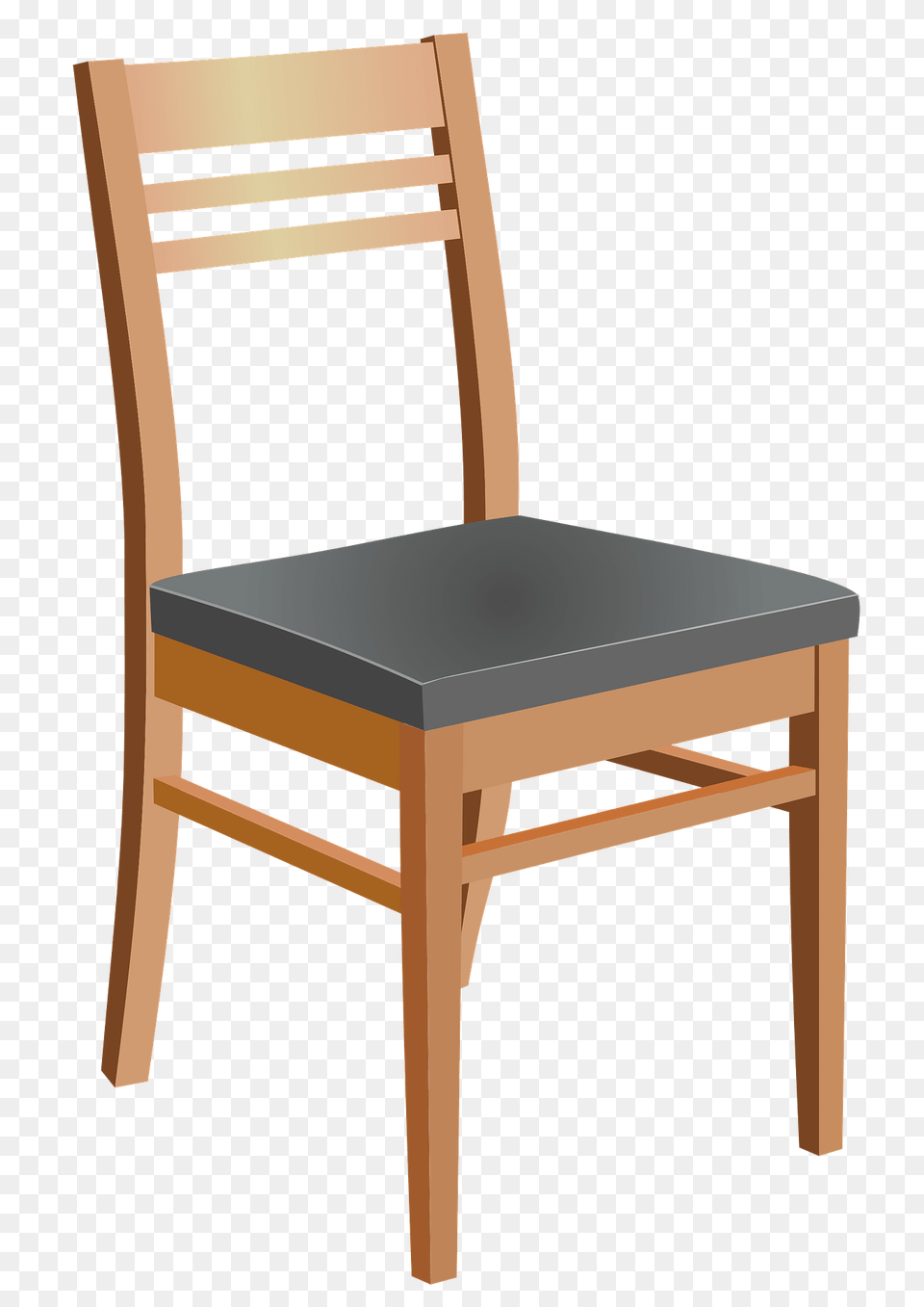 Wooden Chair With Black Seat Clipart, Furniture Free Png