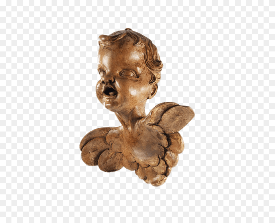 Wooden Cherub Head, Bronze, Figurine, Animal, Art Free Png Download