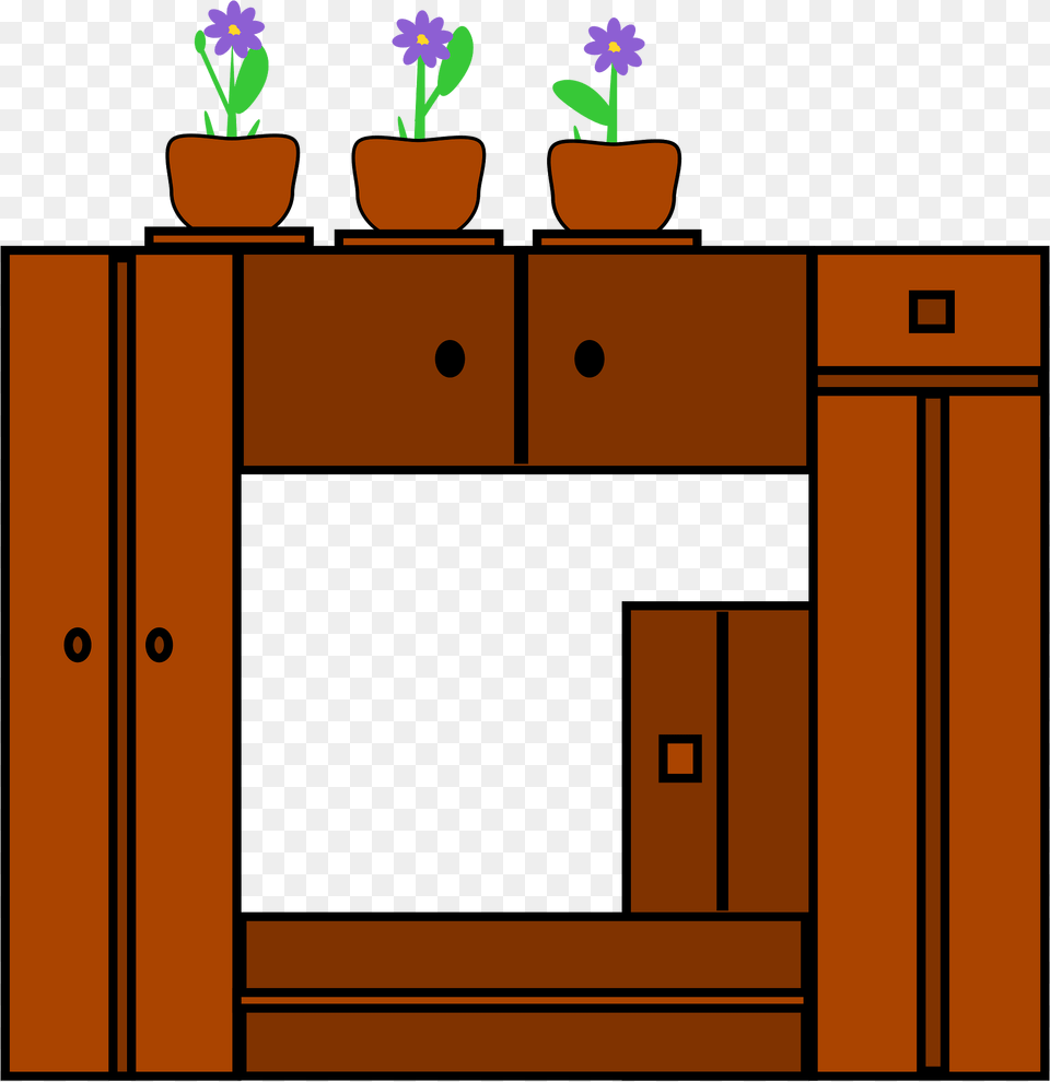 Wooden Clipart, Closet, Cupboard, Furniture, Plant Png Image