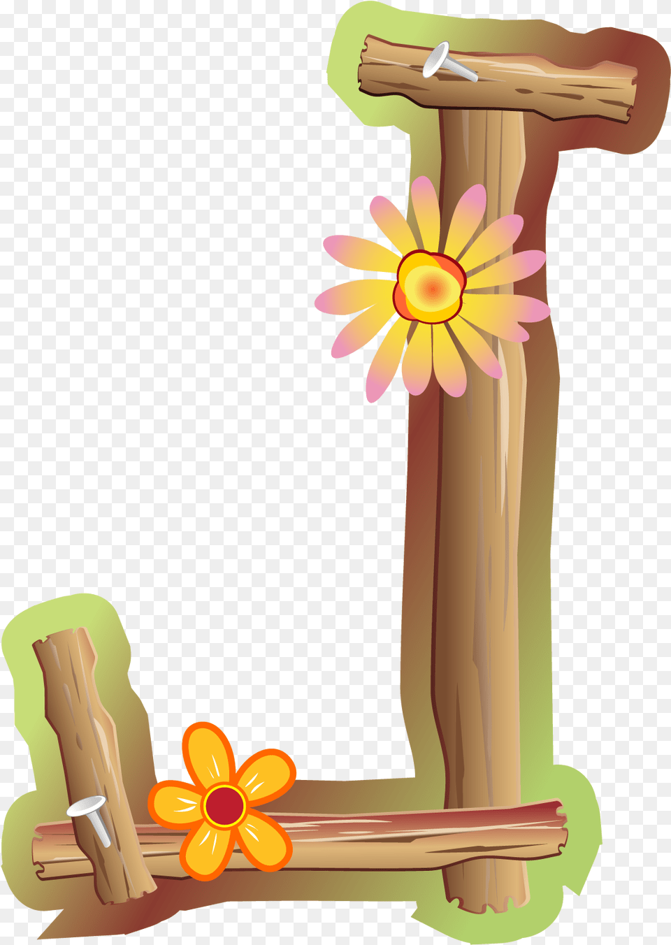 Wooden Cross, Daisy, Flower, Plant, Wood Free Transparent Png