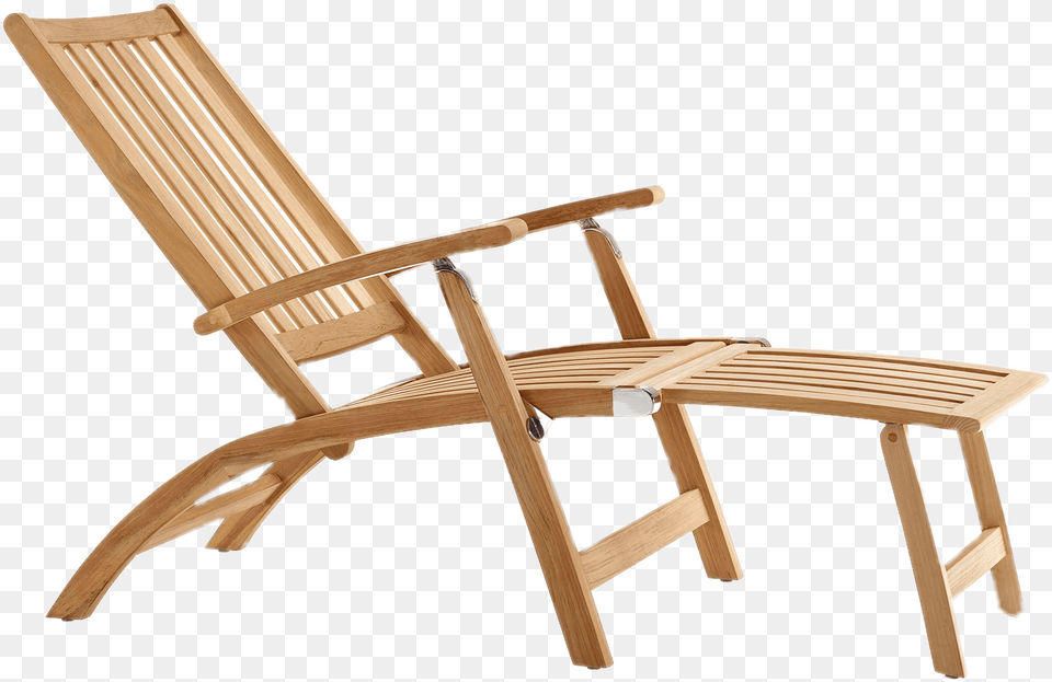 Wooden Deckchair With Foot Rest Chaises Longues, Furniture, Chair, Appliance, Ceiling Fan Free Png Download