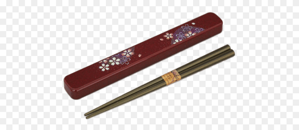 Wooden Decorated Chopsticks Box, Food, Blade, Razor, Weapon Free Png Download