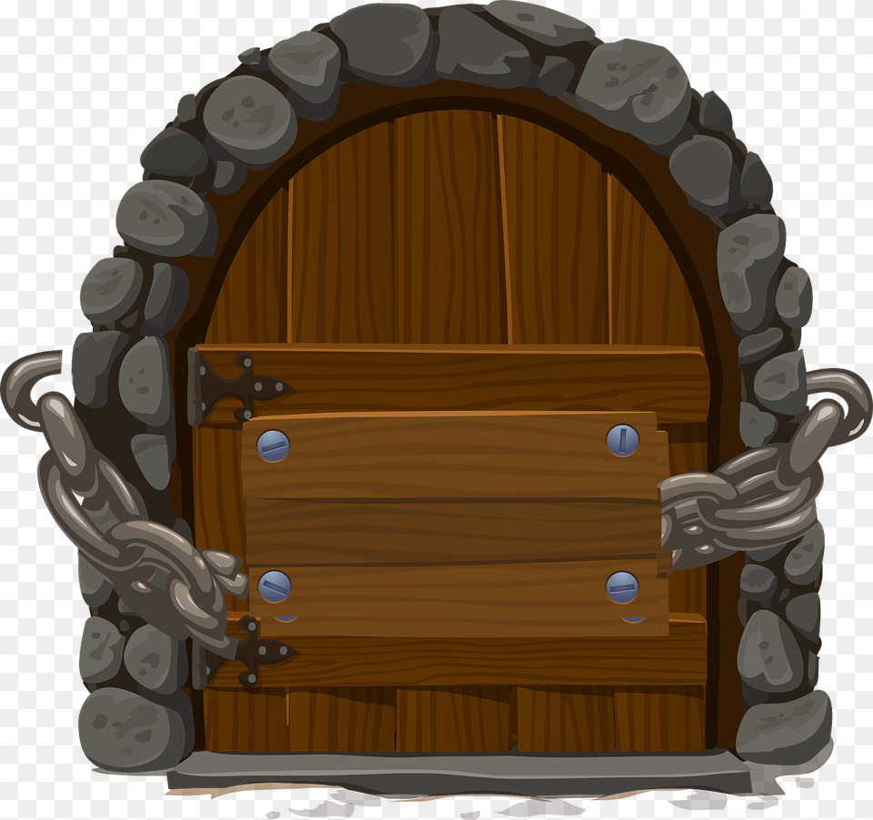 Wooden Door Cartoon, Arch, Architecture, Wood, Crib Png Image