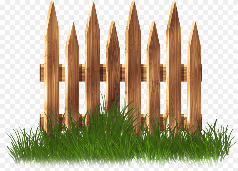 Wooden Garden Fence With Grass Clipart Wooden Fence Transparent Art, Picket Free Png