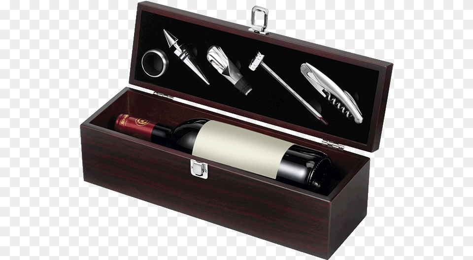 Wooden Gift Boxwith Accessories For Wine Bottles Centurion, Alcohol, Beverage, Bottle, Liquor Free Png