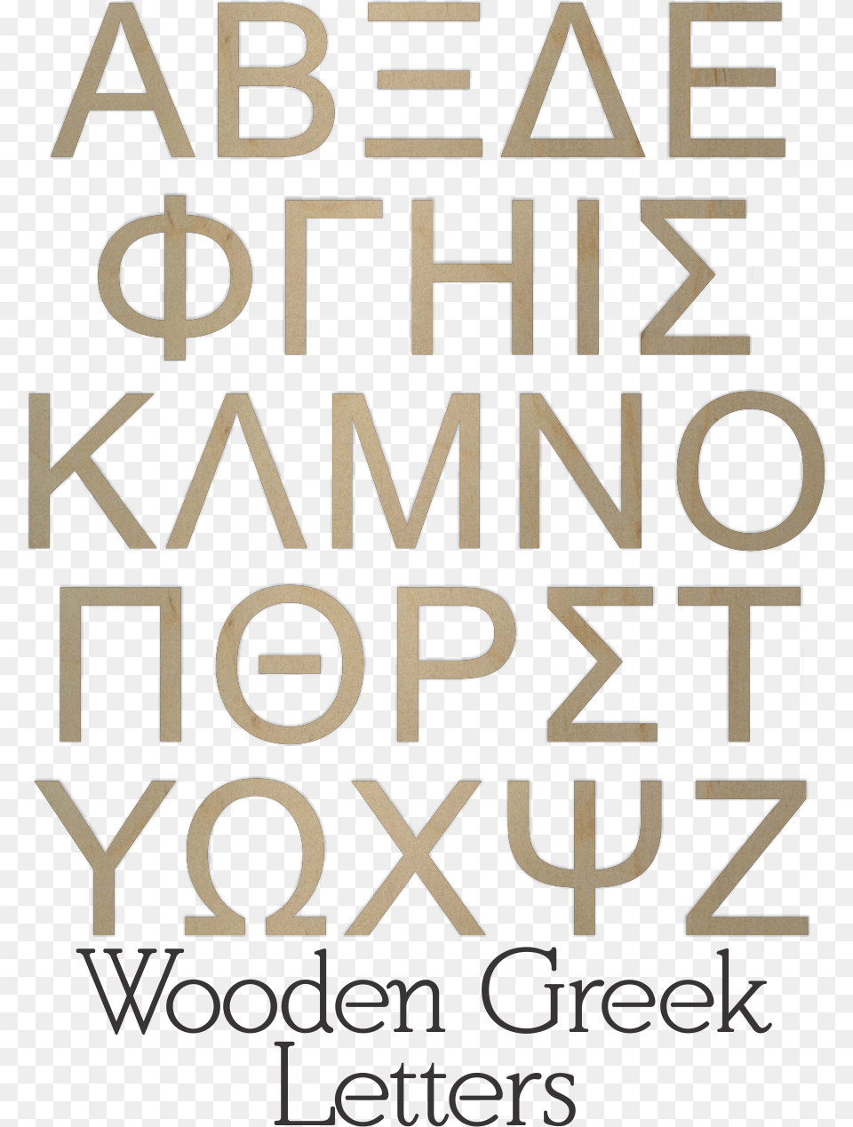 Wooden Greek Letters Poster, Text, Book, Publication, Alphabet Free Png Download