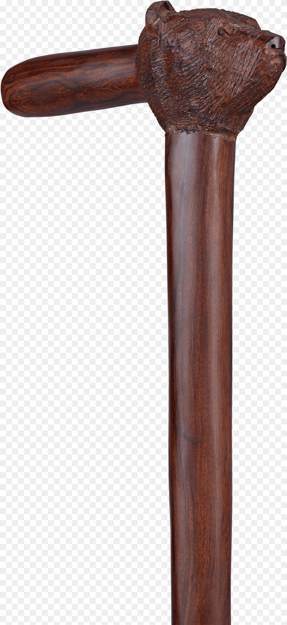 Wooden Grizzly Bear Walking Stick Wood, Cane, Blade, Dagger, Knife Free Png