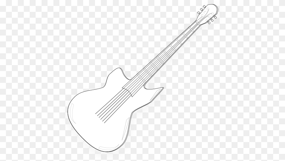 Wooden Guitar Black White Line Art Christmas Xmas Music Guitar Clip Art White, Musical Instrument, Bass Guitar Free Png