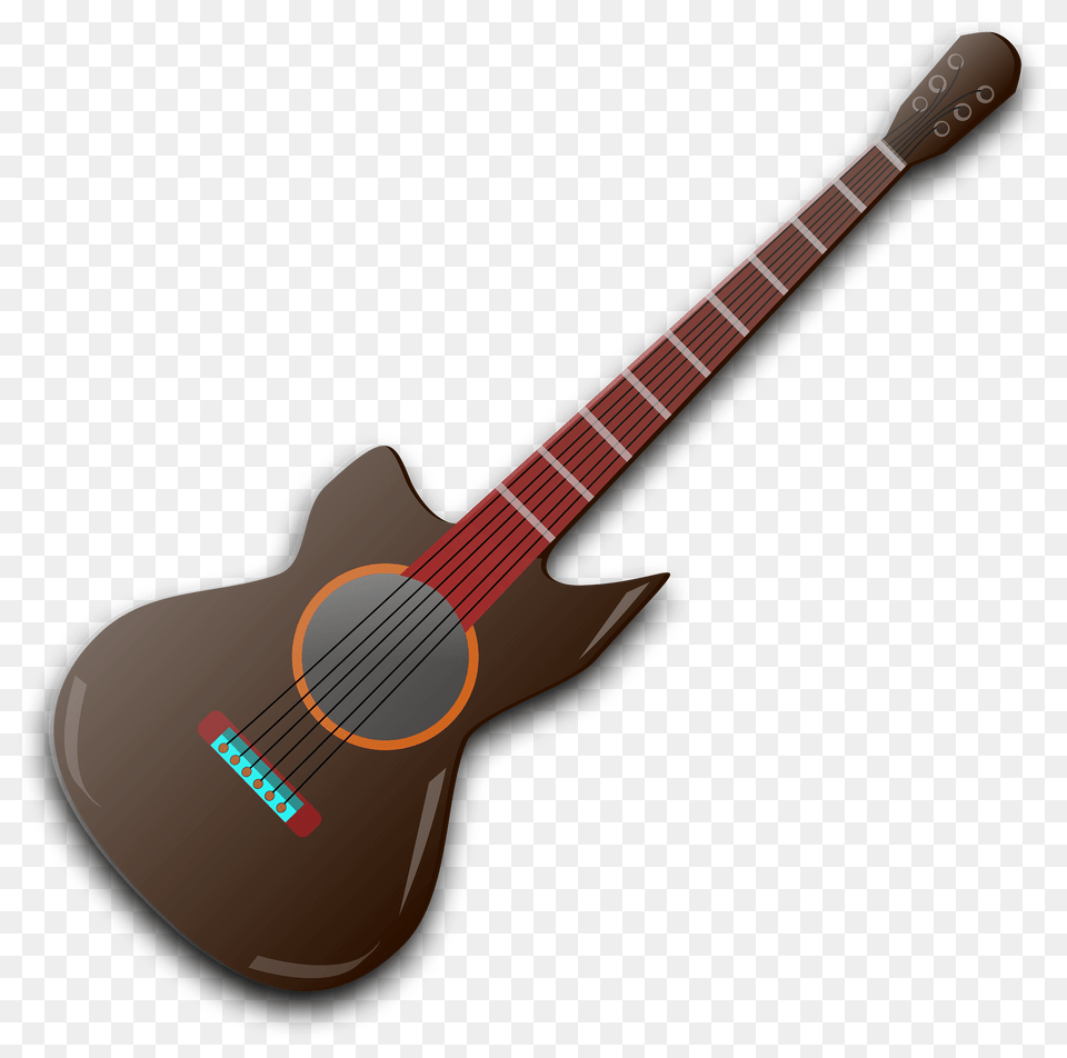 Wooden Guitar Clipart, Musical Instrument, Bass Guitar Free Png