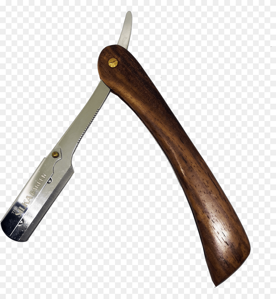 Wooden Handle Shaving Straight Razor Metalworking Hand Tool, Blade, Weapon Png Image