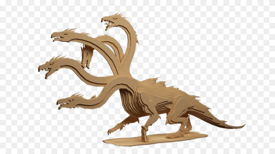 Wooden Hydra Figurine, Animal, Dinosaur, Reptile, Wood Free Png