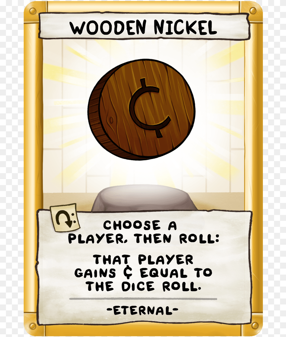 Wooden Nickel Binding Of Isaac Four Souls Loot Card, Advertisement, Poster, Text, Book Png