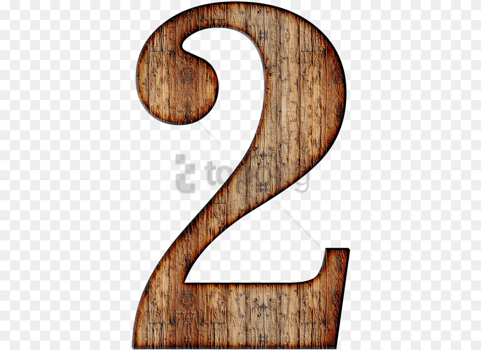 Wooden Number 2 With Transparent Number 2 Wood, Text, Symbol, Plywood Png Image