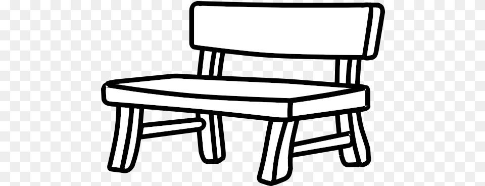 Wooden Park Bench Vector Image Bench Clipart Black And White, Furniture, Chair, Crib, Infant Bed Free Png